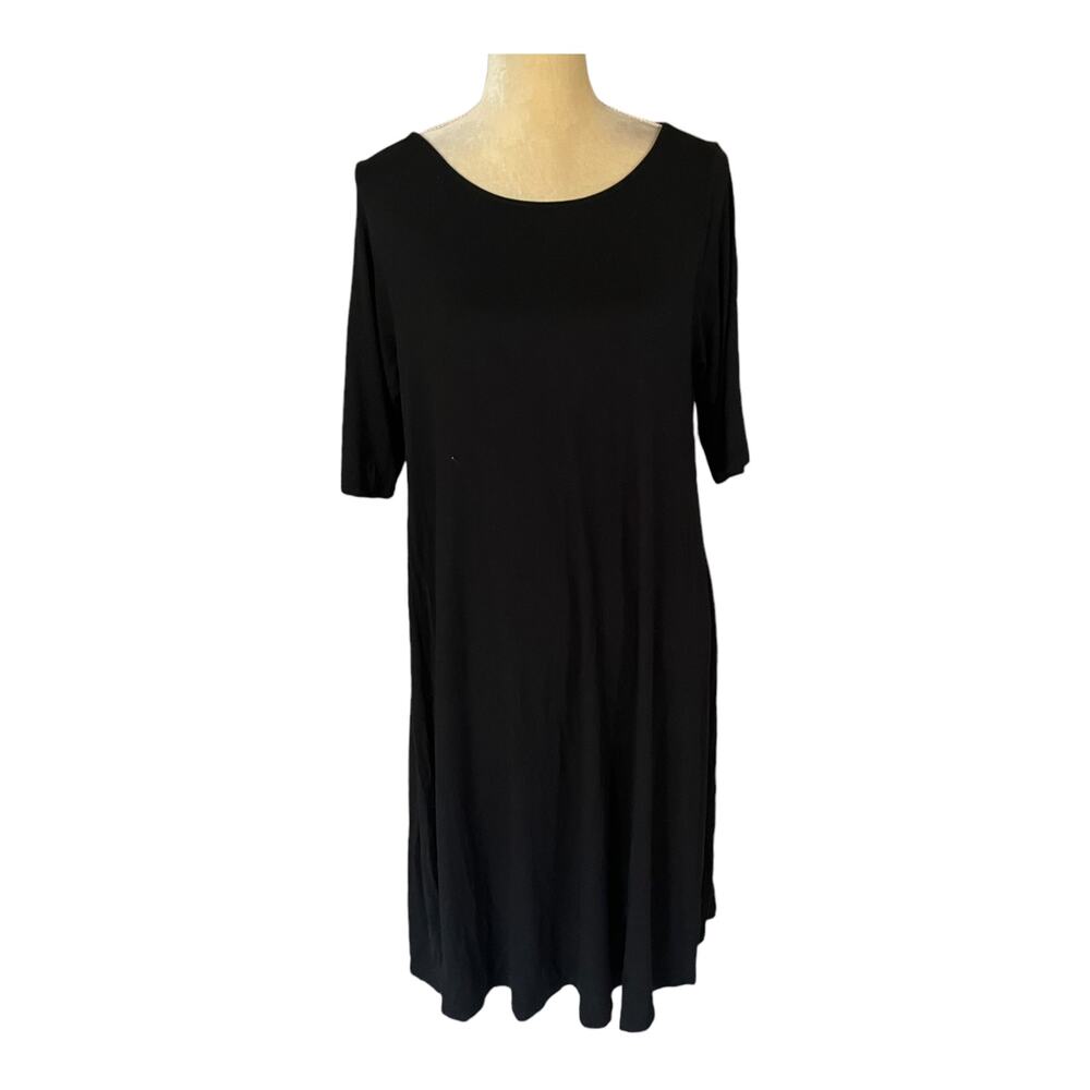 Comfy USA Black Short Sleeve Tunic Dress Size Medium Modal